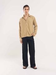 Sand Brown Drape Shirt